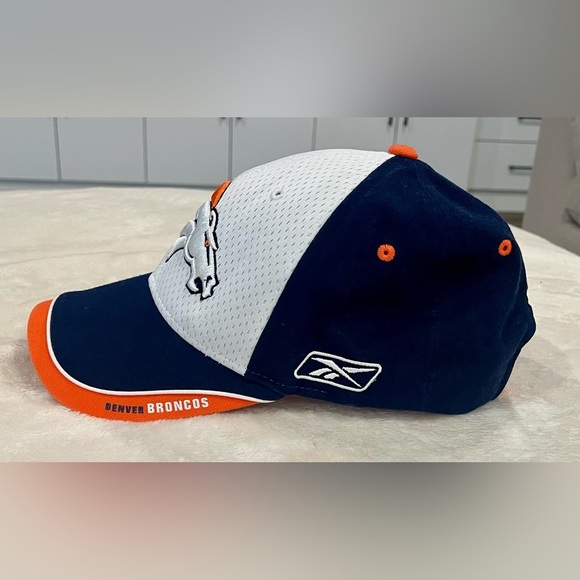 Denver Broncos NFL Reebok Baseball Cap Hat Adult Strapback Blue Orange White - Picture 2 of 8